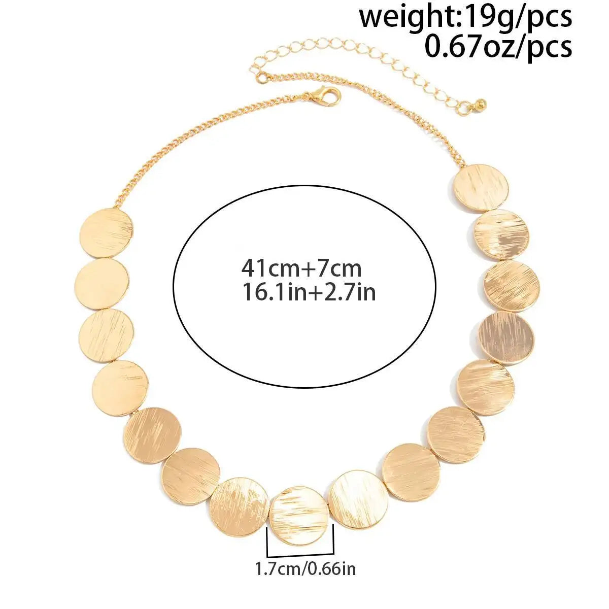 KunJoe Elegant Metal Sequins Chokers Necklaces