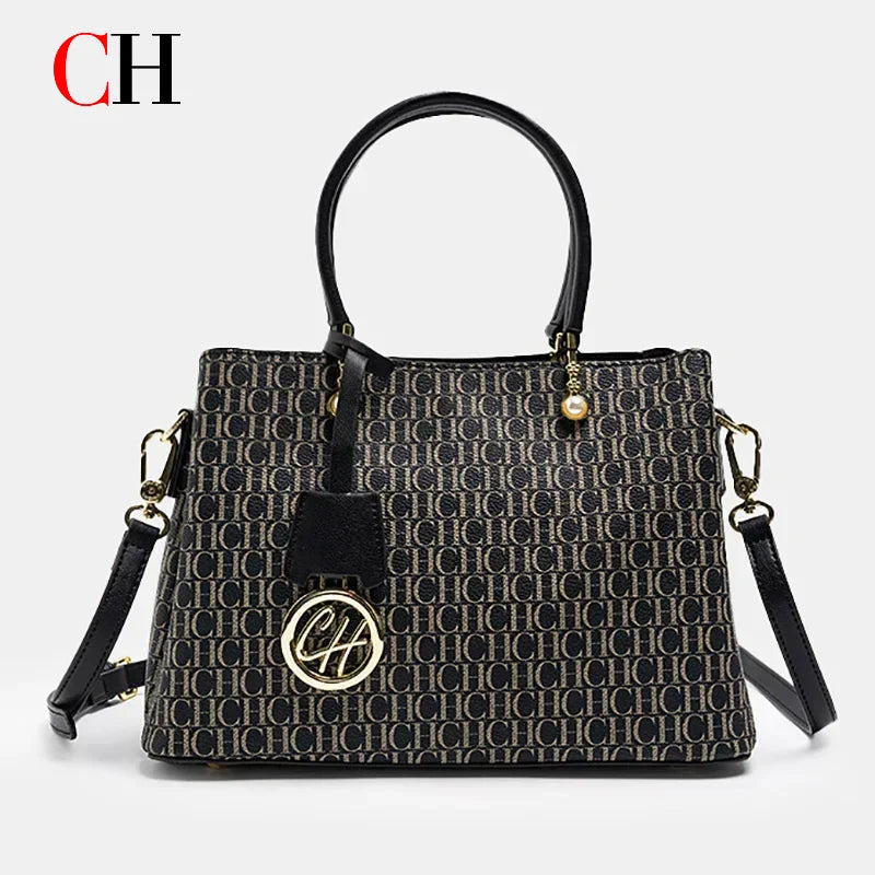 Light Luxury Brand Letter Print Handbag with Letter Pendant Design Unique and Elegant Popular Fashion Niche High Quality