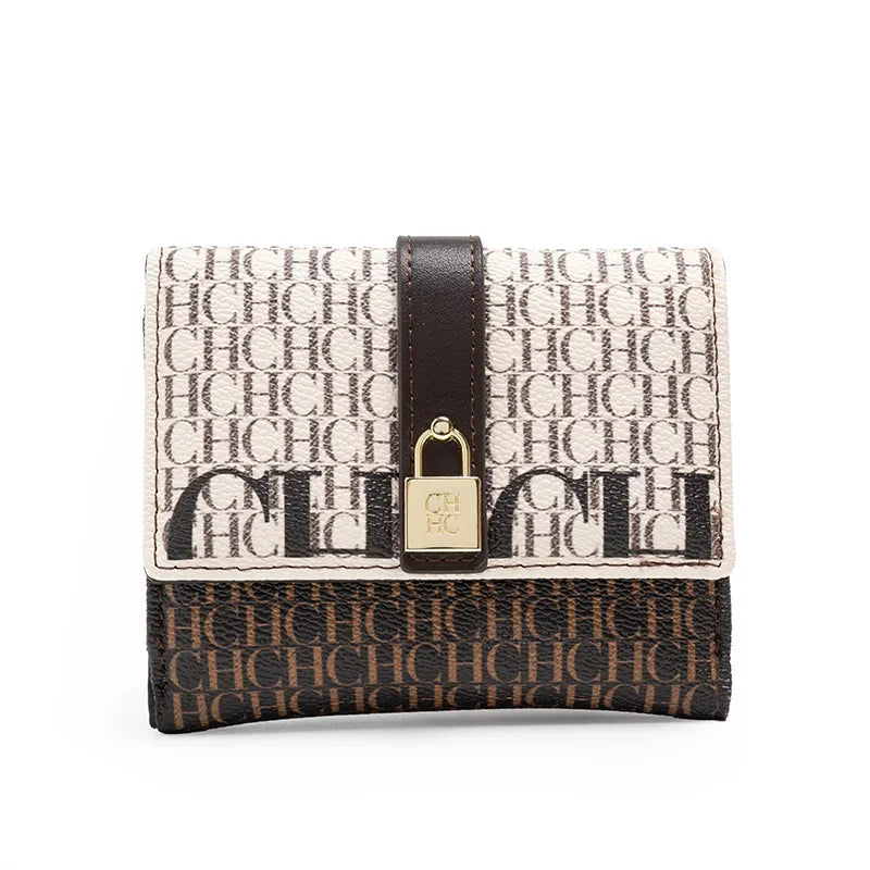 CH Fashion Versatile Letter Print Design Wallet Premium Feeling Wallet High Quality Standard Wallet Ladies Temperament Style
