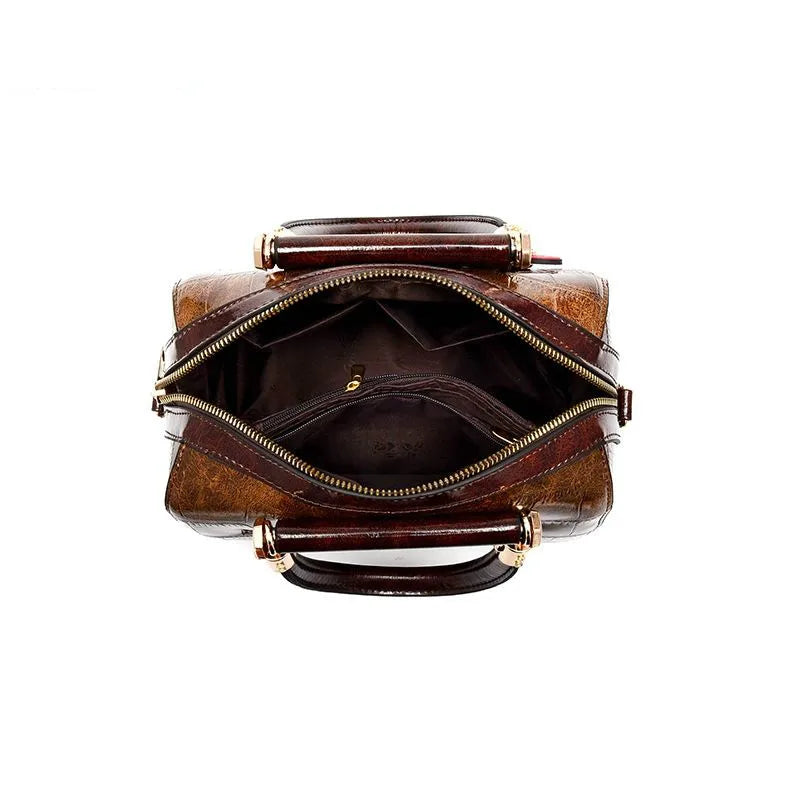 Classic Crocodile Leather Messenger Tote Bag