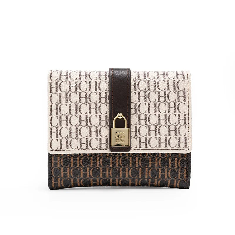CH Fashion Versatile Letter Print Design Wallet Premium Feeling Wallet High Quality Standard Wallet Ladies Temperament Style Car