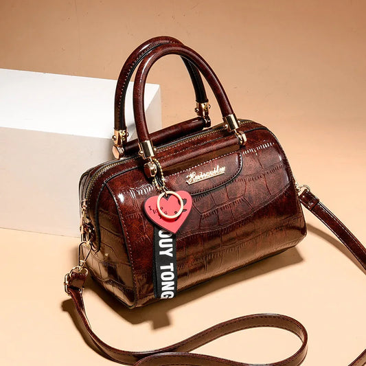 Classic Crocodile Leather Messenger Tote Bag