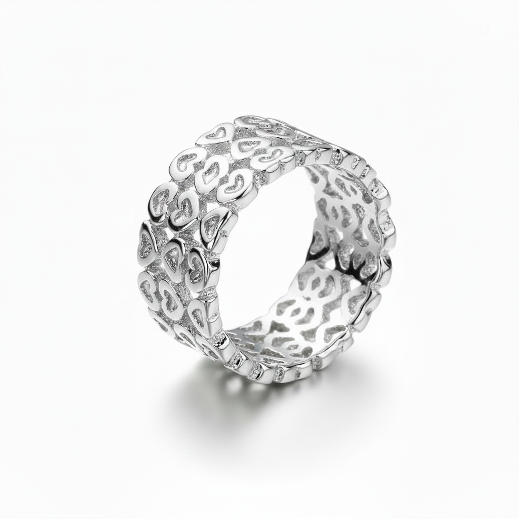 URMYLADY 925 Sterling Silver Hollow Heart 7-10# Ring For Women Wedding Charm Engagement Fashion Jewelry