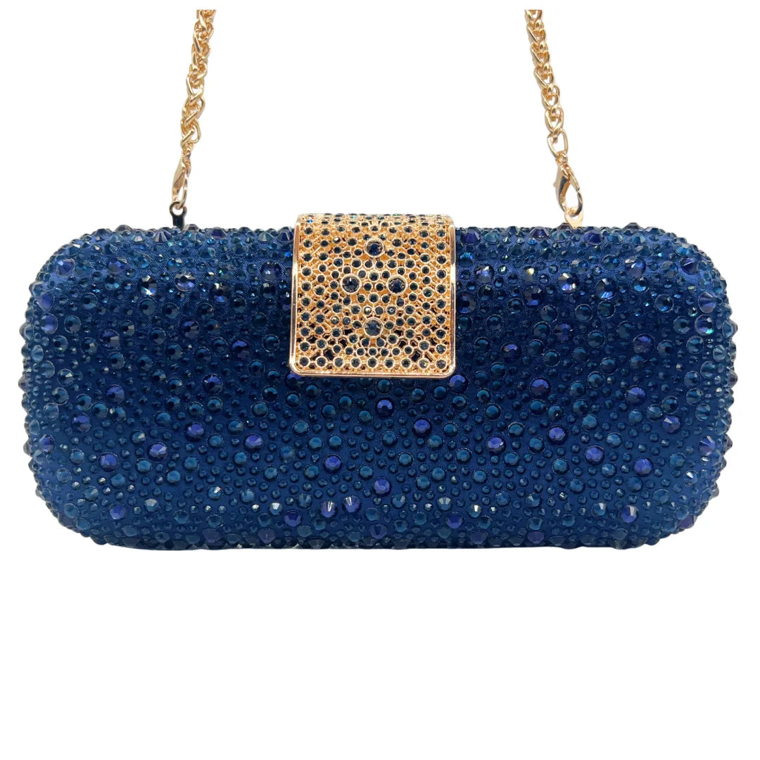 XIYUAN Women Green Crystal Evening Clutch Bag Glittering Purple Rhinestone Handbag Wedding Party Purse Full-diamond Bridal Bags