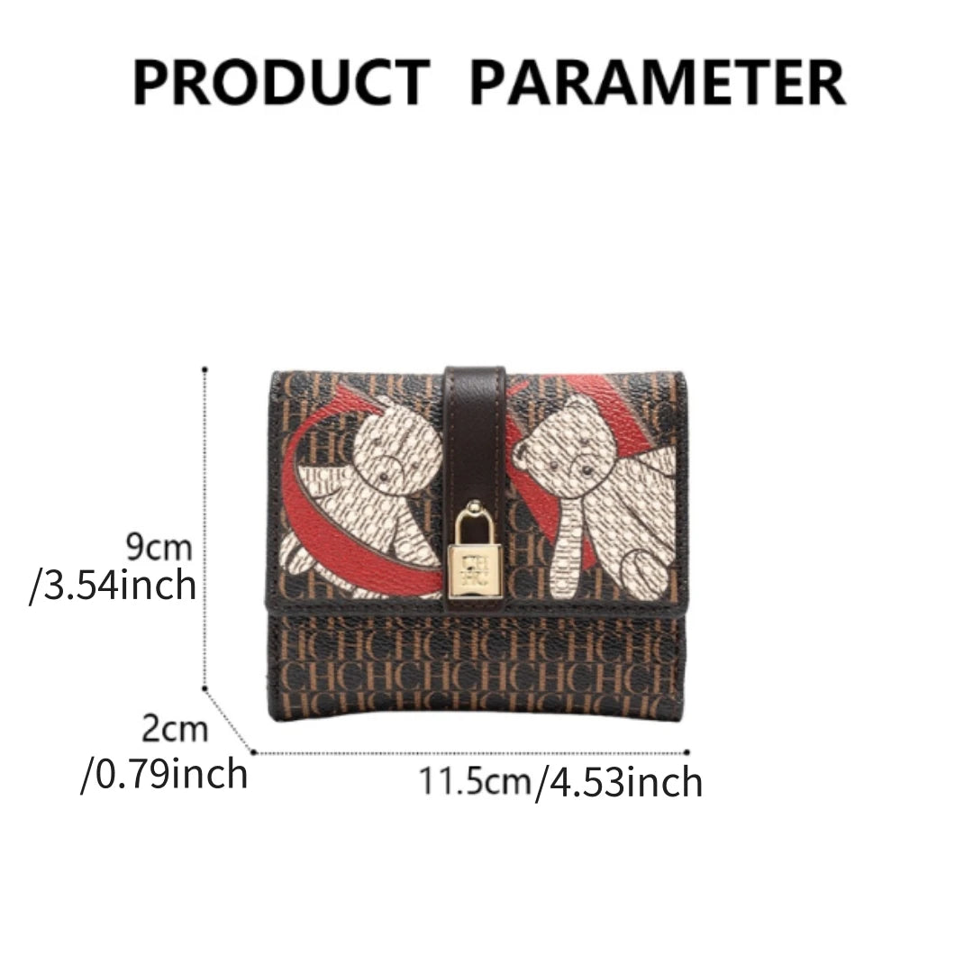CH Fashion Versatile Letter Print Design Wallet Premium Feeling Wallet High Quality Standard Wallet Ladies Temperament Style