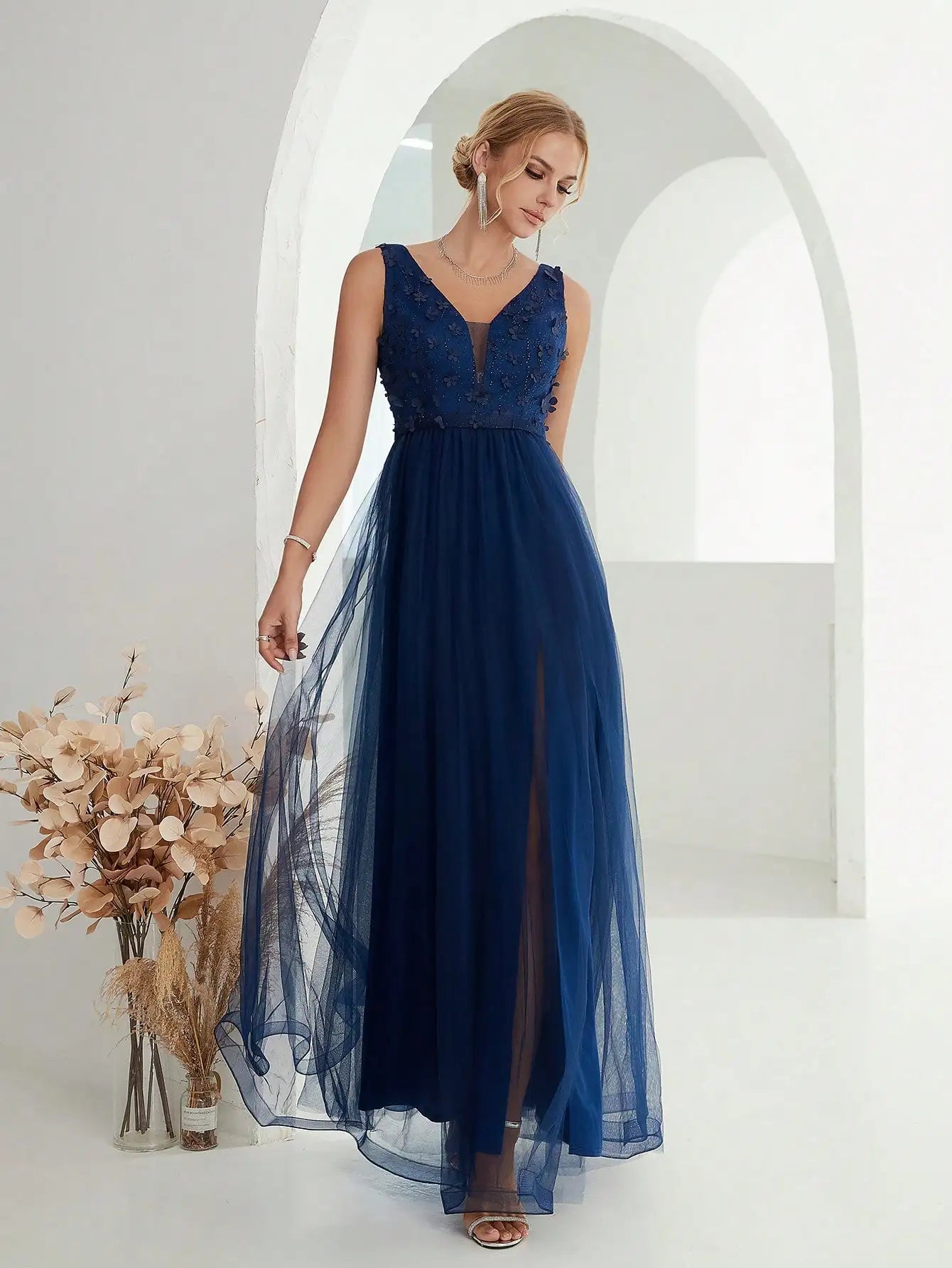 3D Sequin Embroidered Mermaid Dress