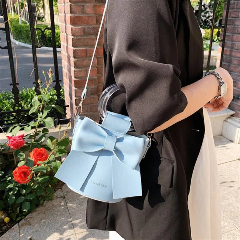 Bow Bucket Shoulder Crossbody Bag