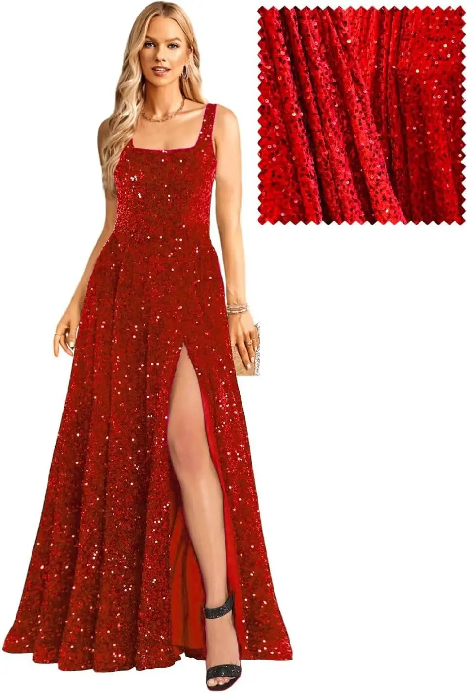 Elegant Women's Long A Line Prom Dresses with Pockets Formal Evening Ball Gowns with Sleeves Glitter Party Dress Elegant 2026