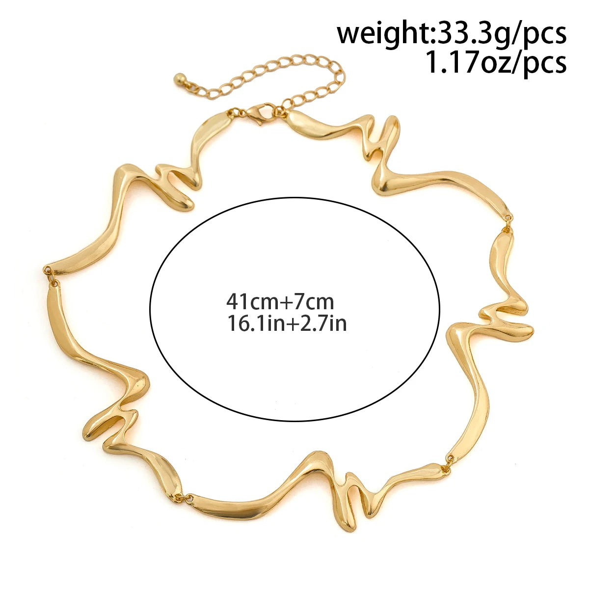 Salircon Vintage Creative Design Irregular Metal Choker Necklace for Women Classic Party Dinner Ladies On the Neck Jewelry