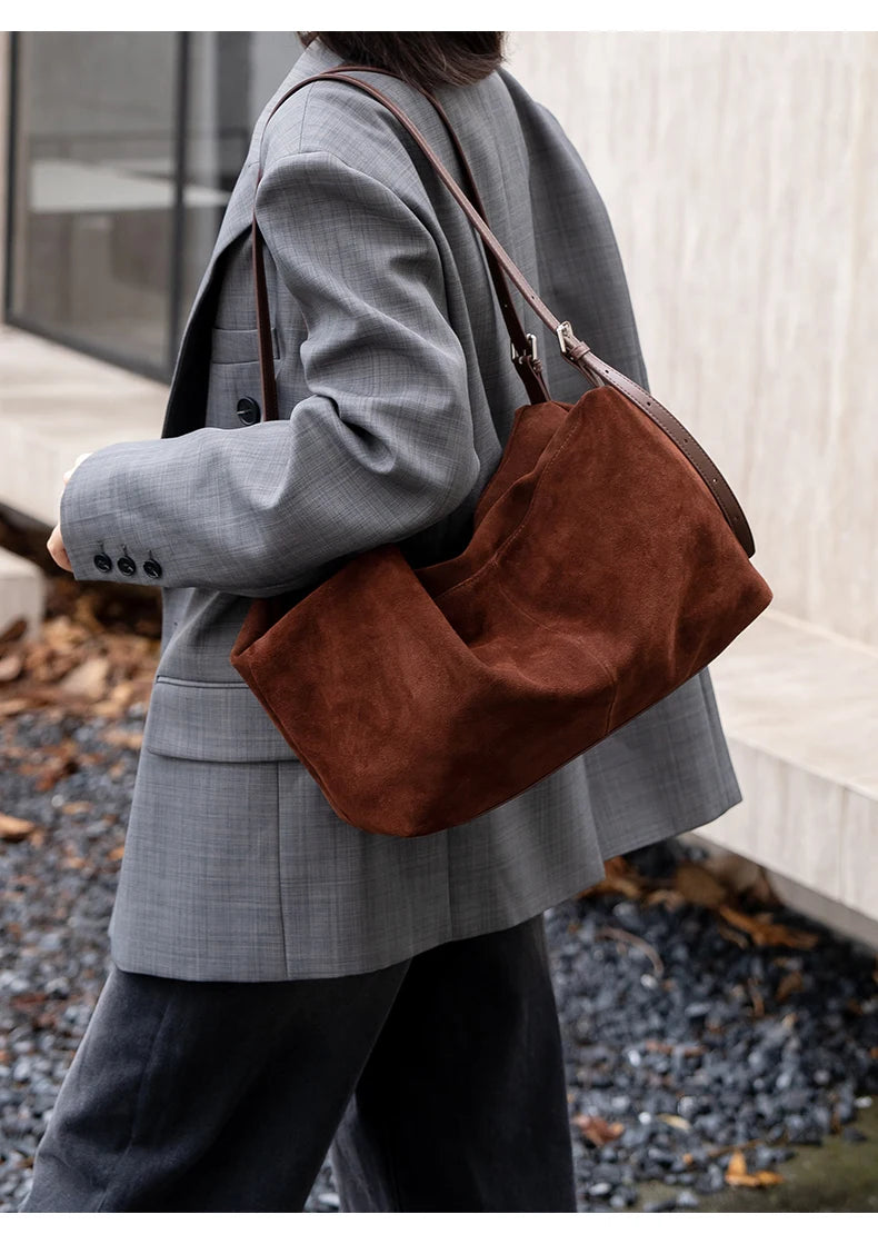 Genuine Leather Commuter Tote Bag