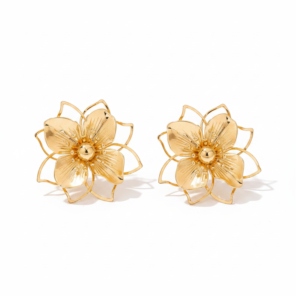 Women's Earrings: Women's Hollow Flower Earrings, Sweet and Romantic, Suitable for Daily Wear and Vacation Wear