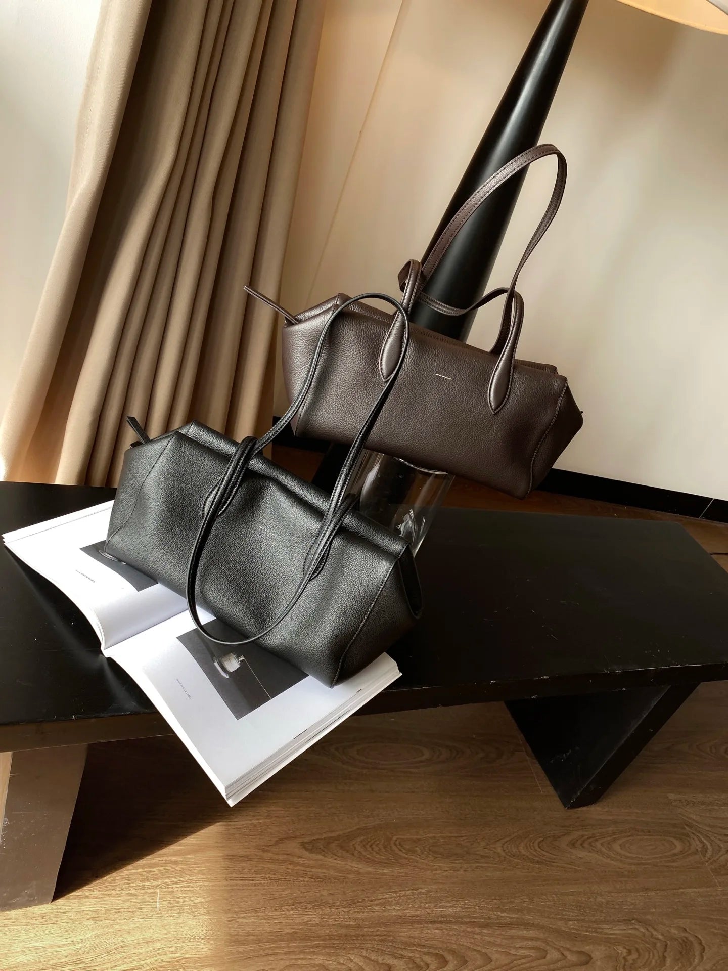 Genuine Leather Bowling Tote Bag