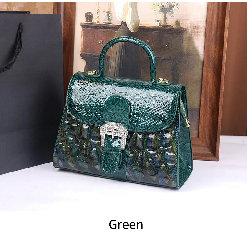 Stone-patterned handbag