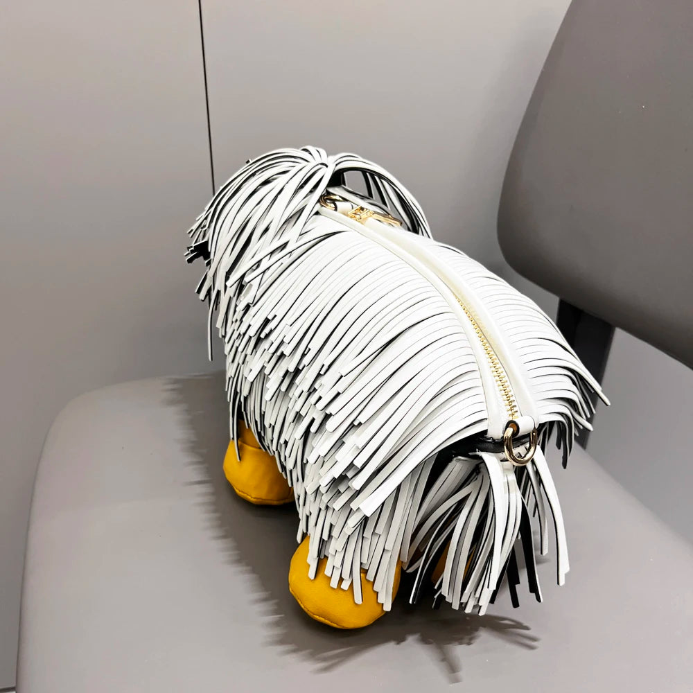 Luxury Designer Cute dog shape, Leather crossbody shoulder bag