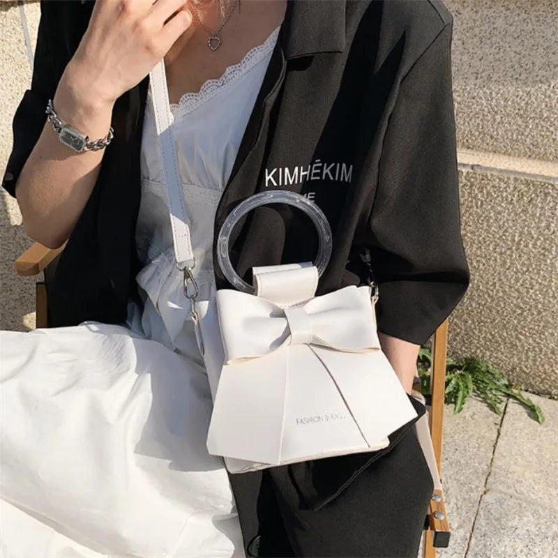Bow Bucket Shoulder Crossbody Bag