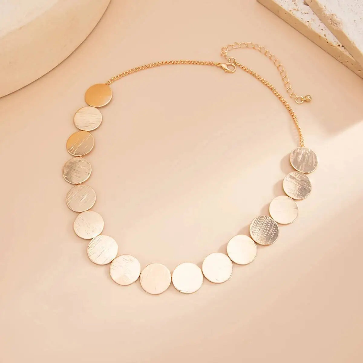 KunJoe Elegant Metal Sequins Chokers Necklaces