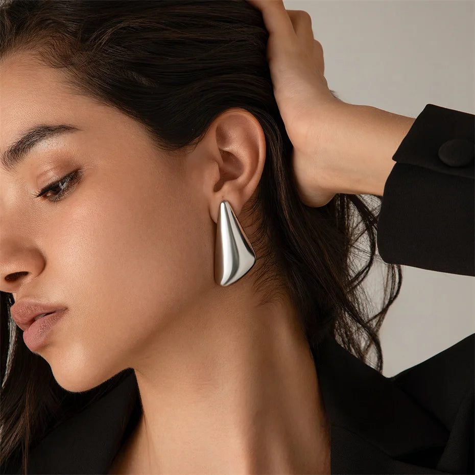 Ingemark Vintage Punk Smooth Metal Stud Earrings