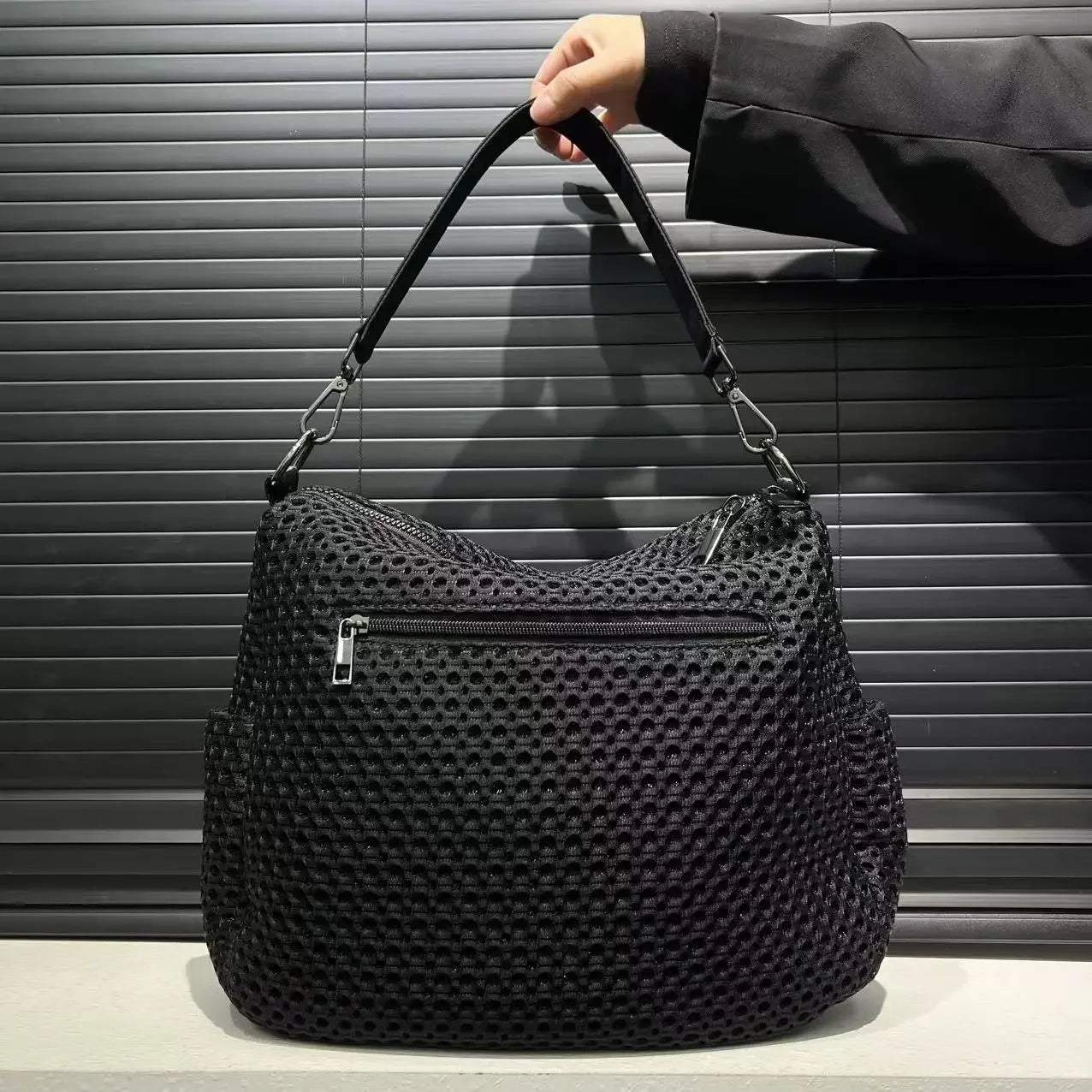 Large Nylon Mesh Crossbody Bag