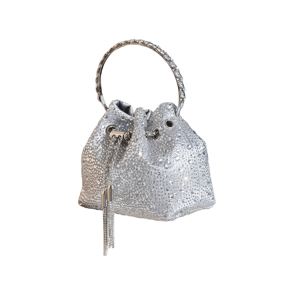 Crystal Handle Evening Clutch Bag