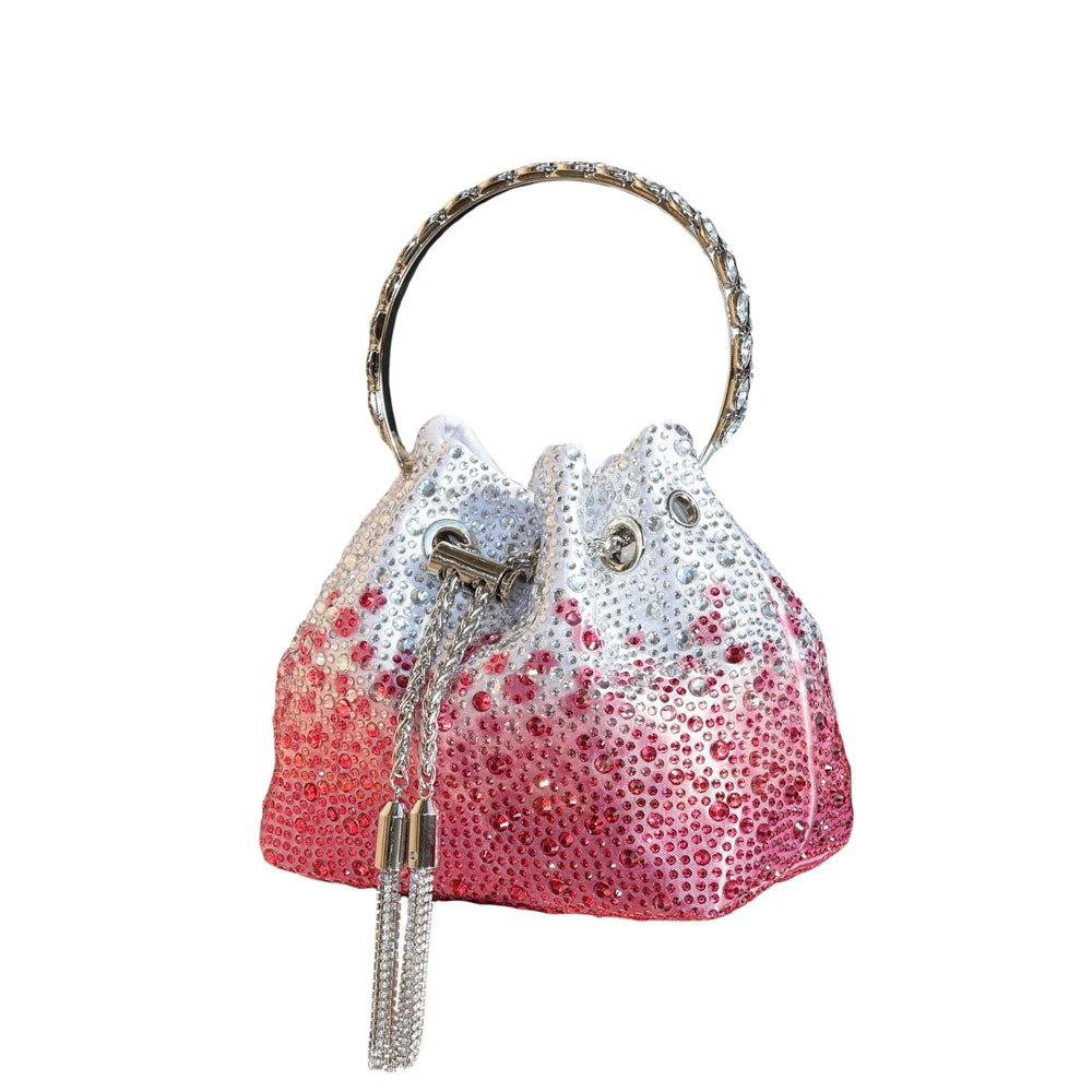 Crystal Handle Evening Clutch Bag