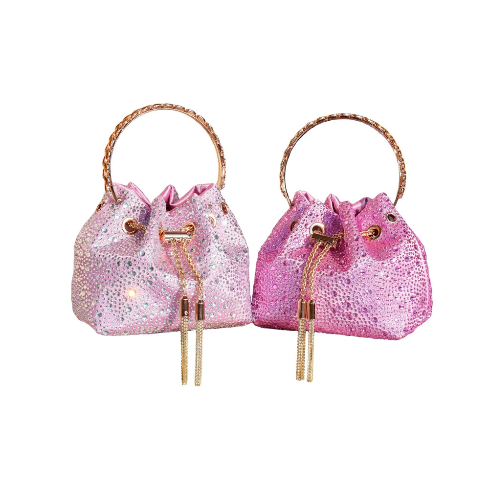 Crystal Handle Evening Clutch Bag