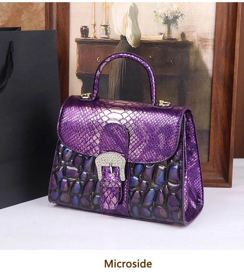 Stone-patterned handbag