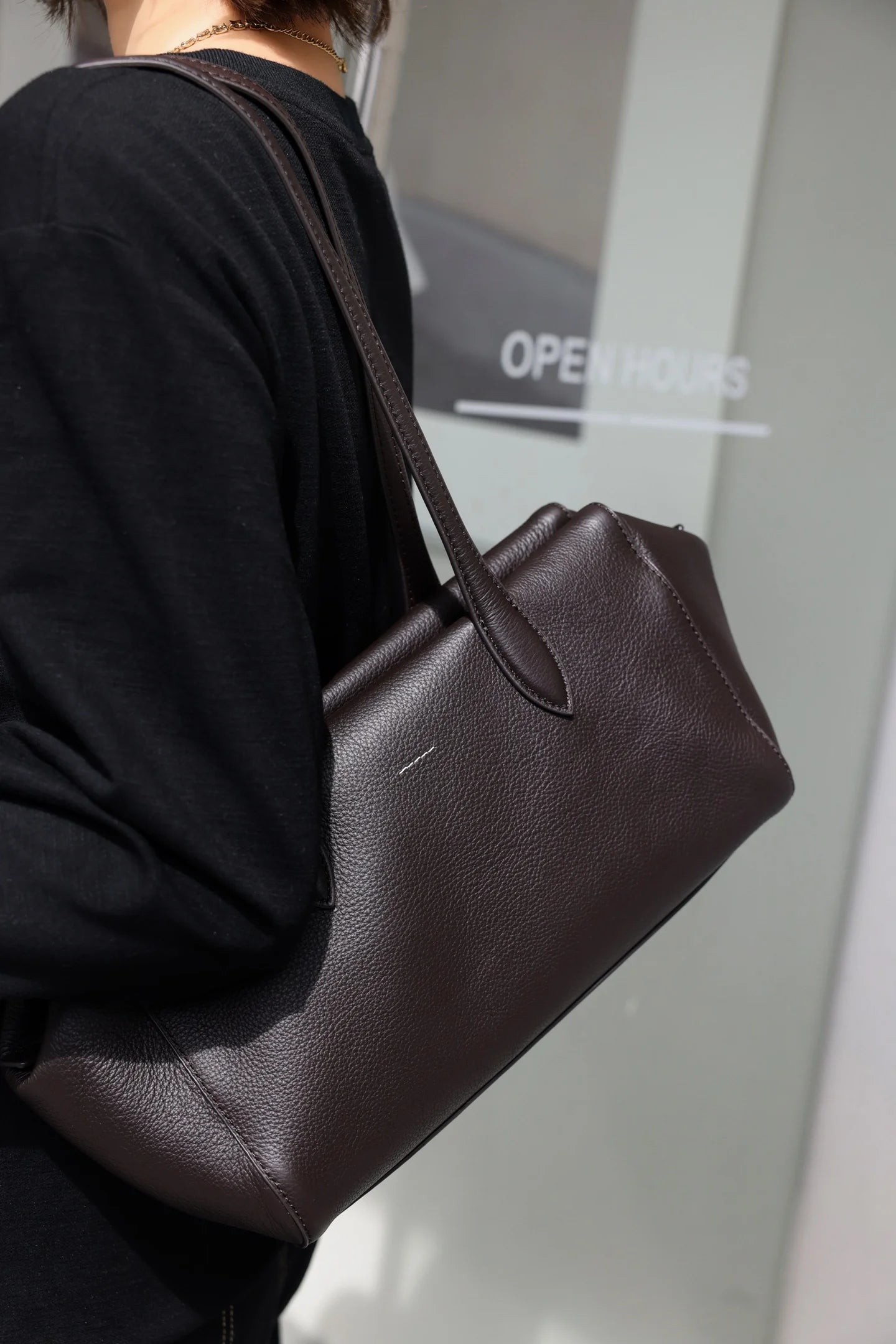 Genuine Leather Bowling Tote Bag