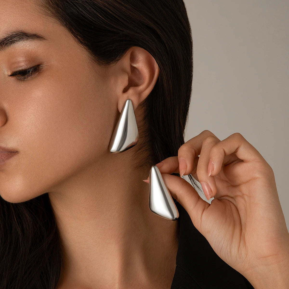 Ingemark Vintage Punk Smooth Metal Stud Earrings
