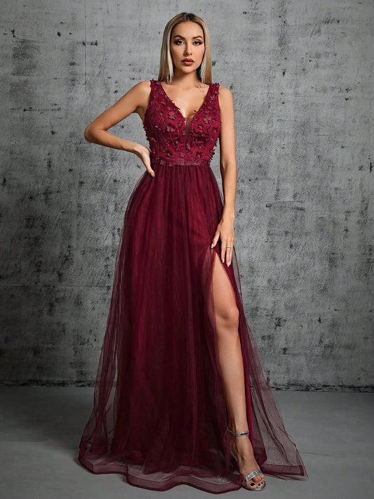 3D Sequin Embroidered Mermaid Dress