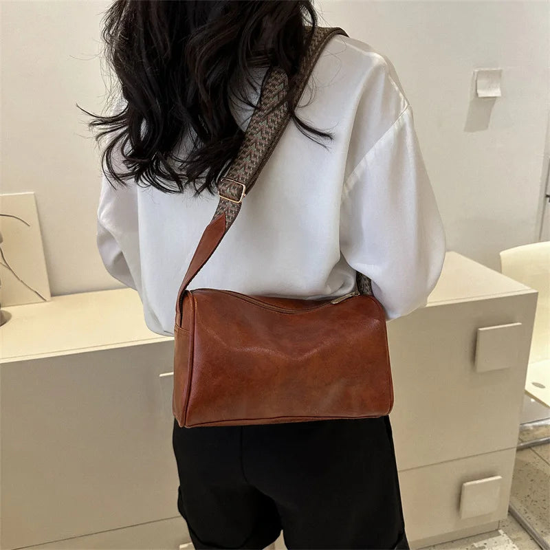 Vintage Boston Leather Crossbody Bag