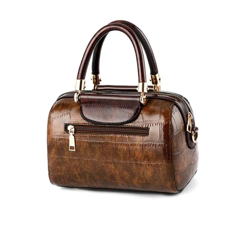 Classic Crocodile Leather Messenger Tote Bag