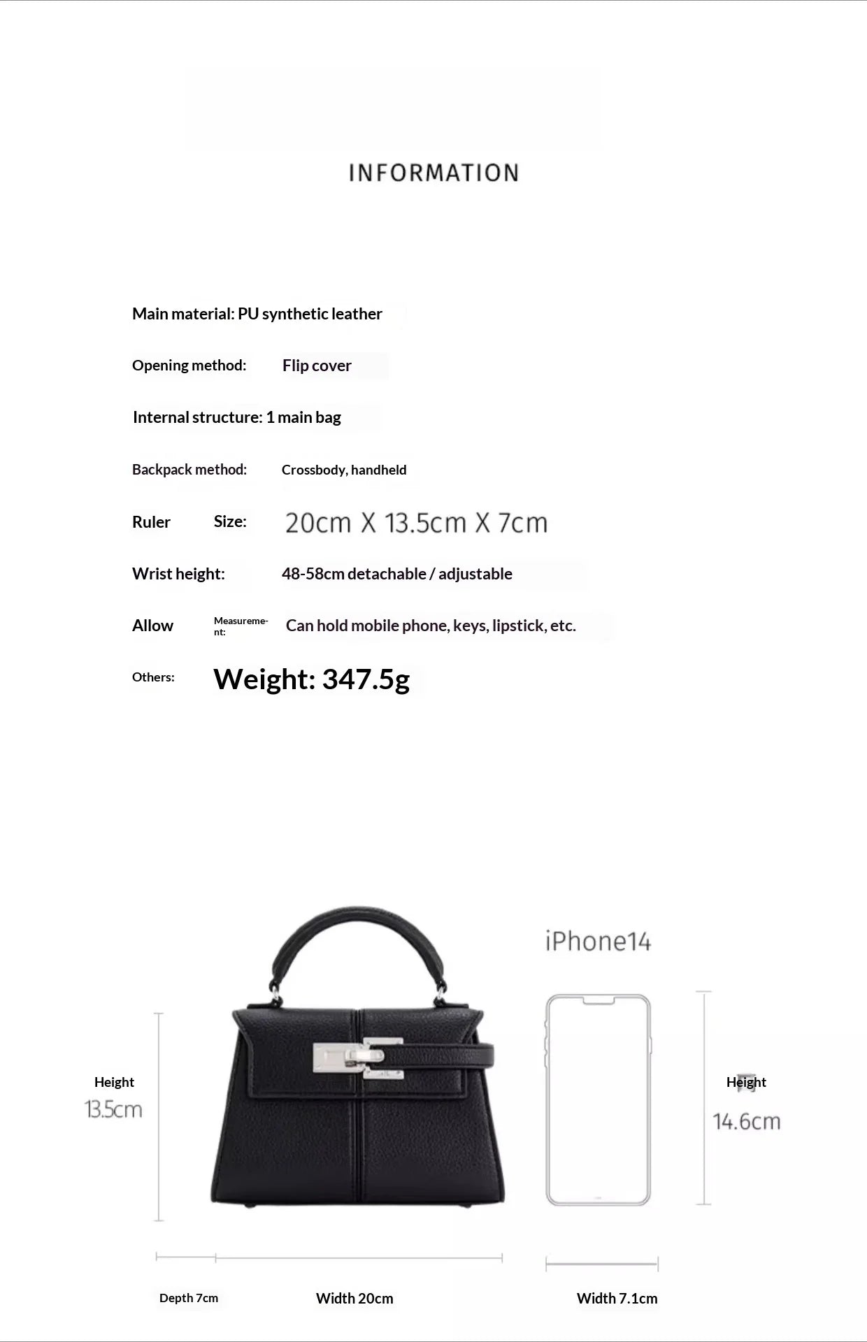 Genuine Leather Trapezoid Crossbody Bag