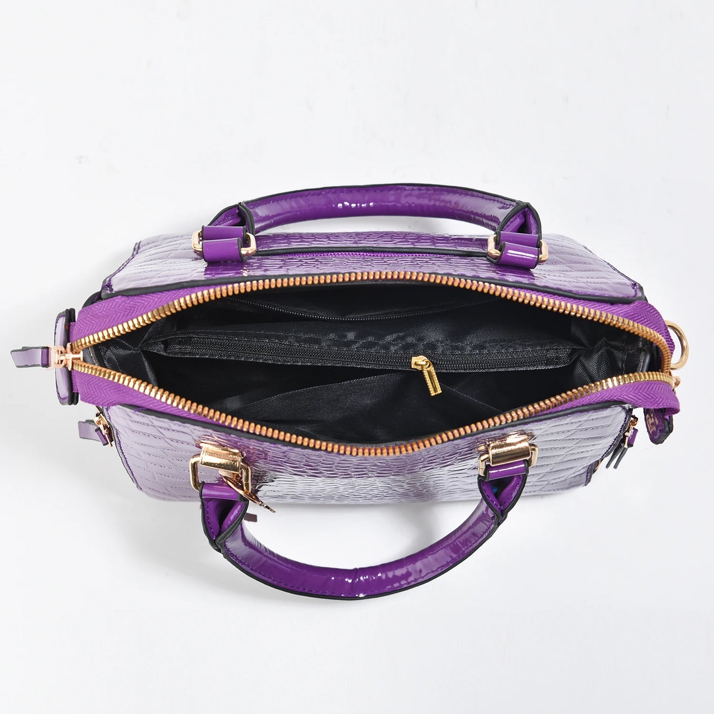 Crocodile Embossed Satchel Tote Bag
