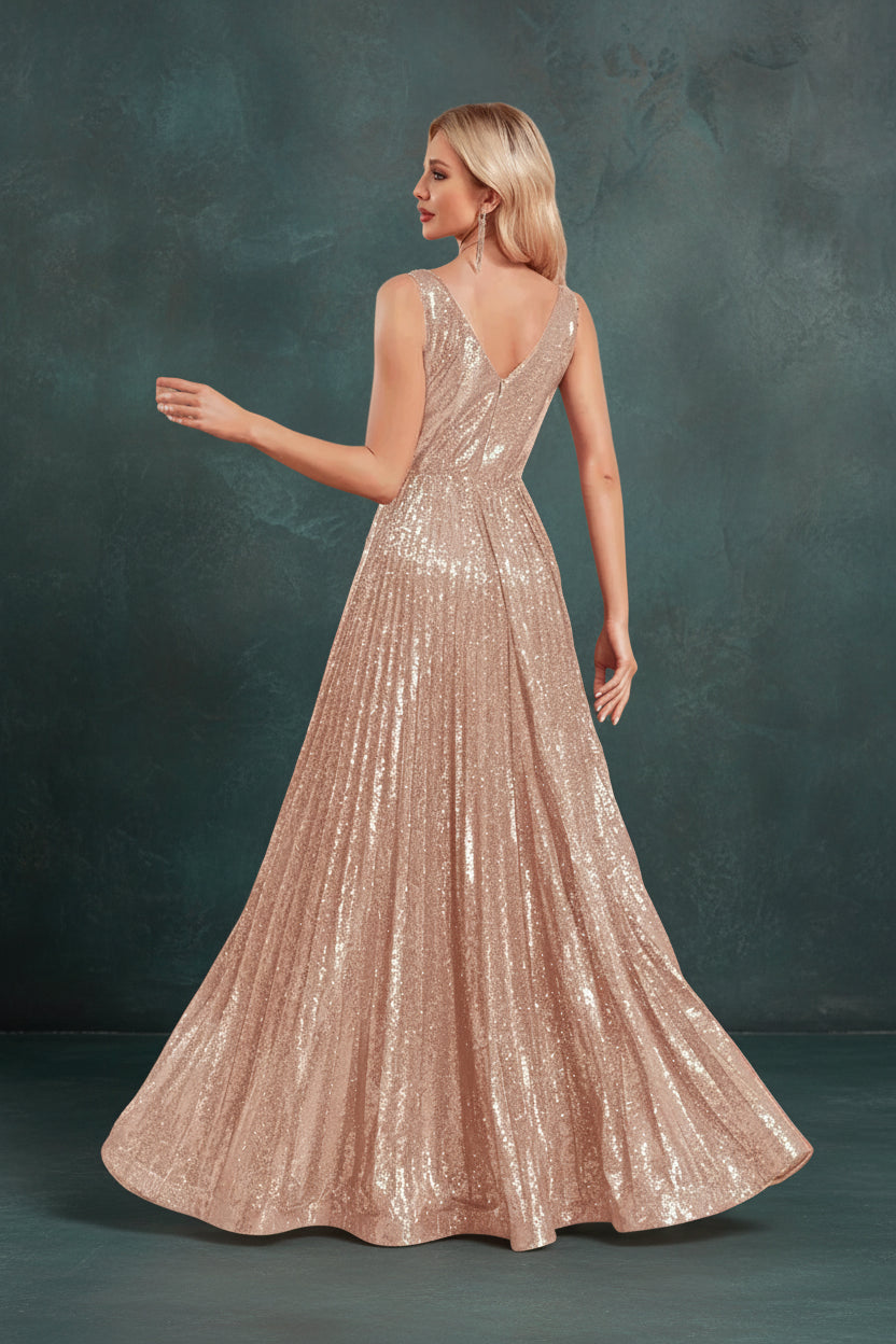 Sleeveless Sequin Formal Evening Dress