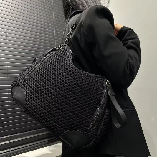 Large Nylon Mesh Crossbody Bag