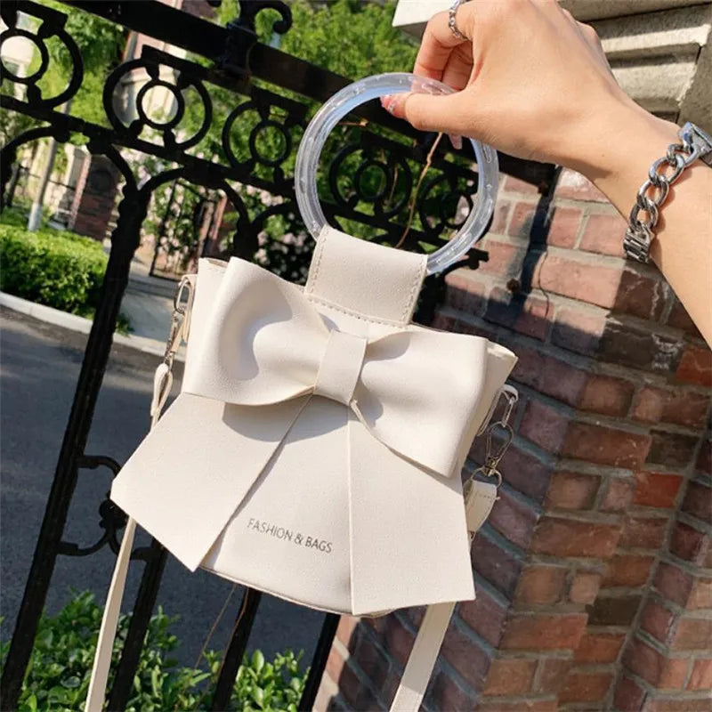 Bow Bucket Shoulder Crossbody Bag