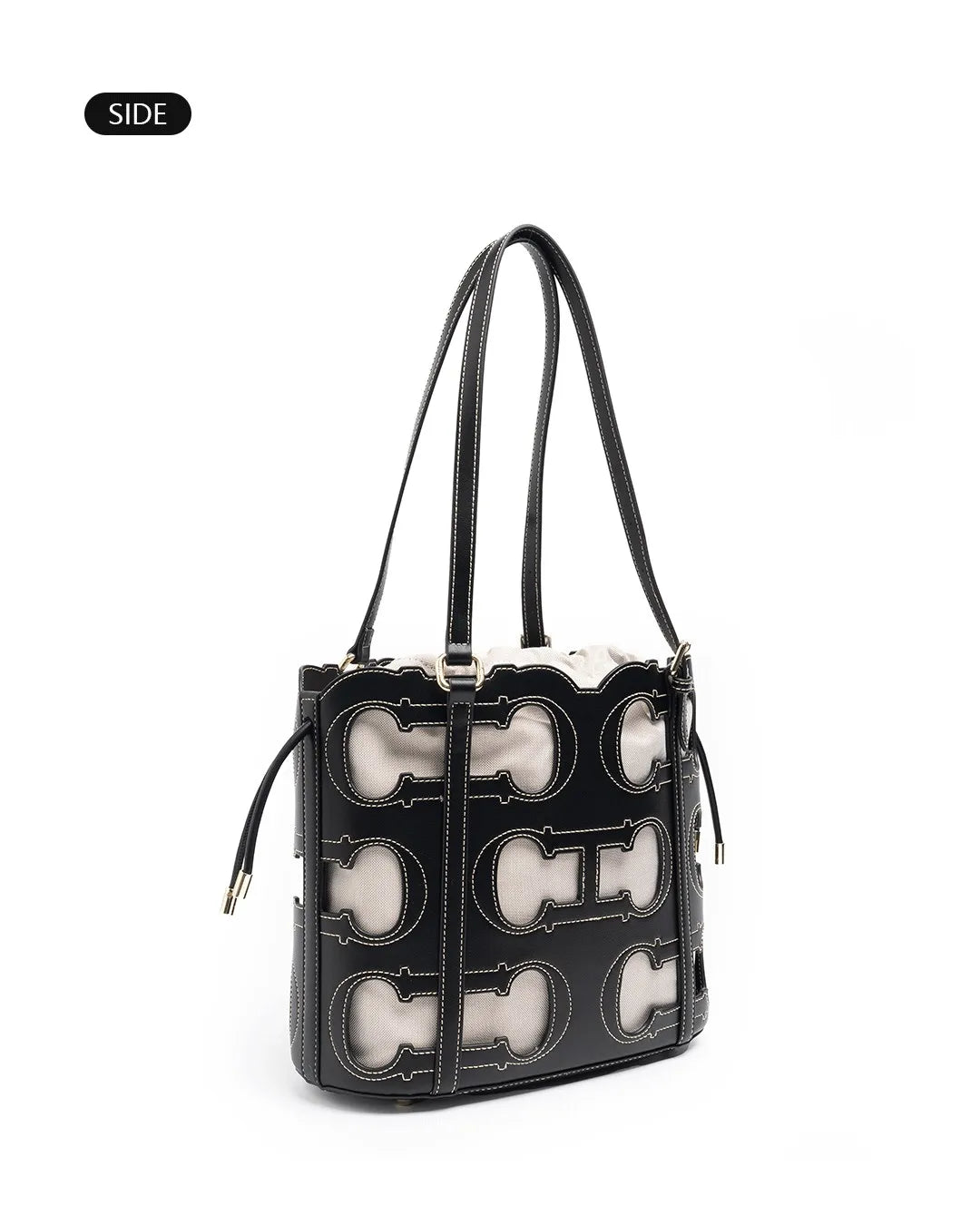 CH Tote Bag Cutout Logo  Large Capacity Drawstring Shoulder Handbag Luxury brand designer Hollow Out Fashion Bucket Bag