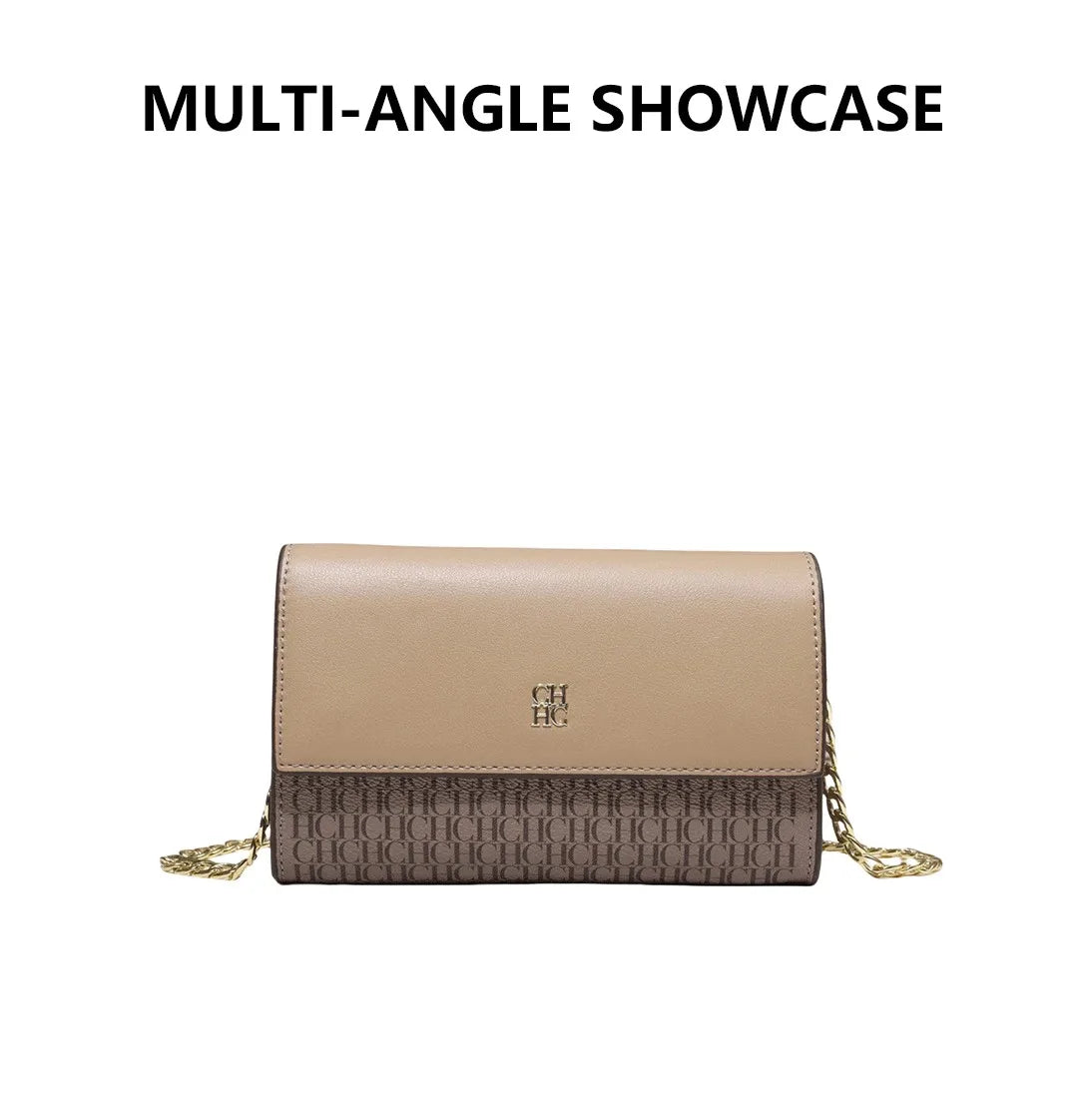 CH Exquisite Craftsmanship Women's Crossbody Bag Light Luxury Design Chain Bag Letter Elements Color Blocked Women's Chain Bag
