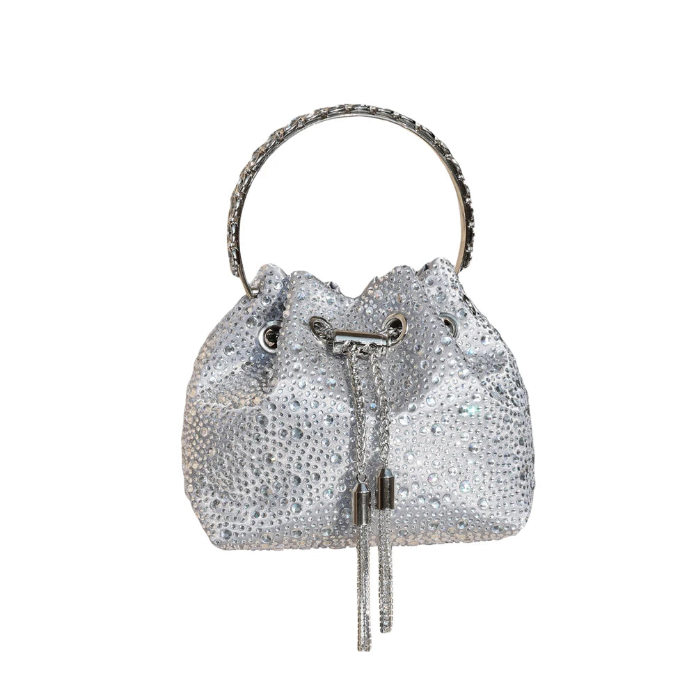 Crystal Handle Evening Clutch Bag
