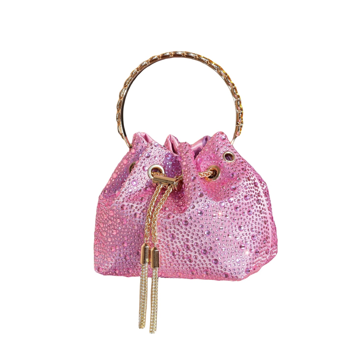 Crystal Handle Evening Clutch Bag
