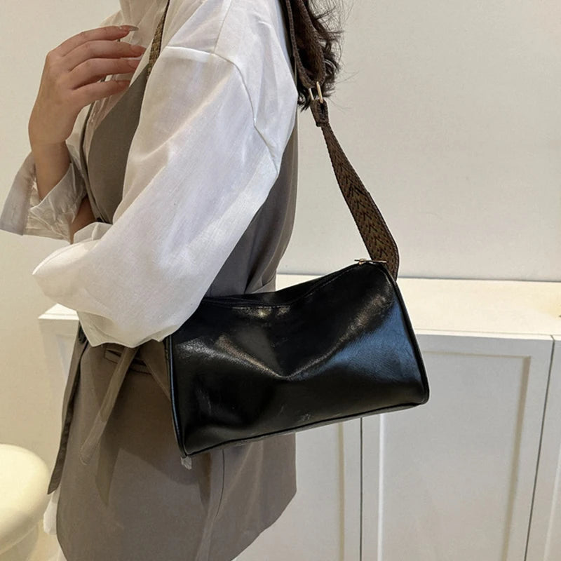 Vintage Boston Leather Crossbody Bag