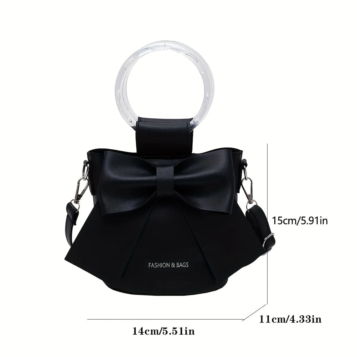 Bow Bucket Shoulder Crossbody Bag