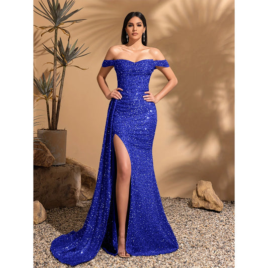 Off Shoulder Pleated Party Dress