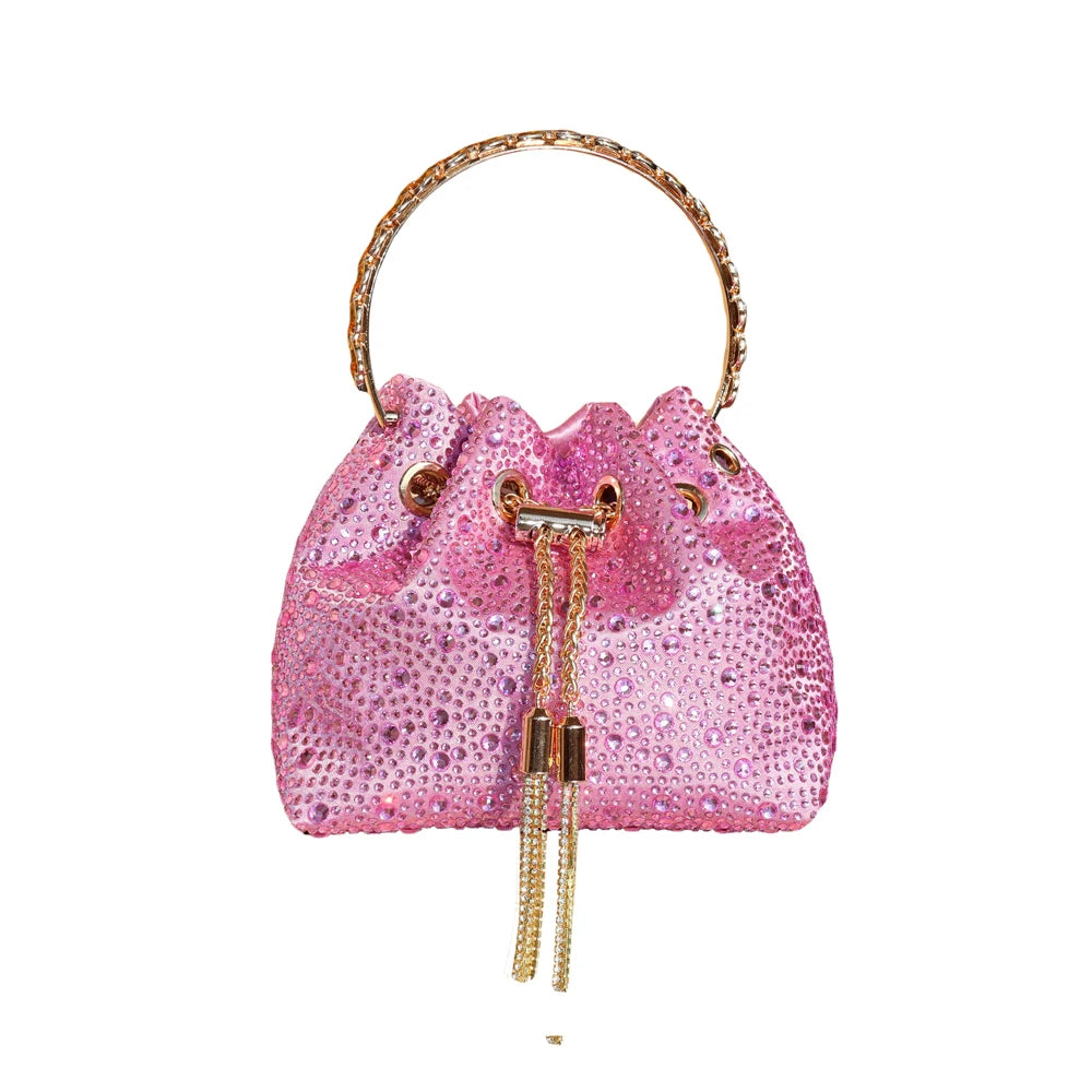 Crystal Handle Evening Clutch Bag