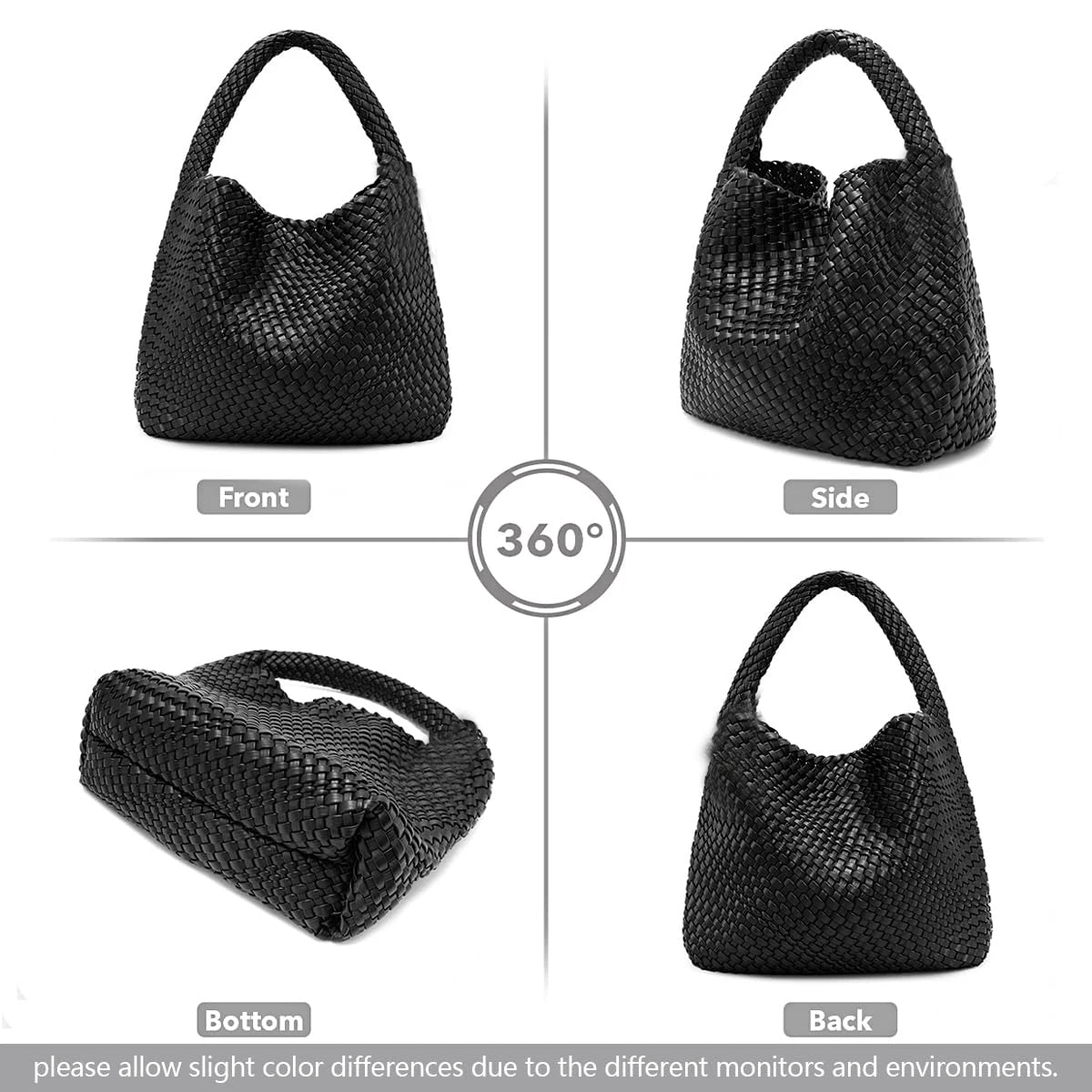 Soft Leather Woven Shopper Tote