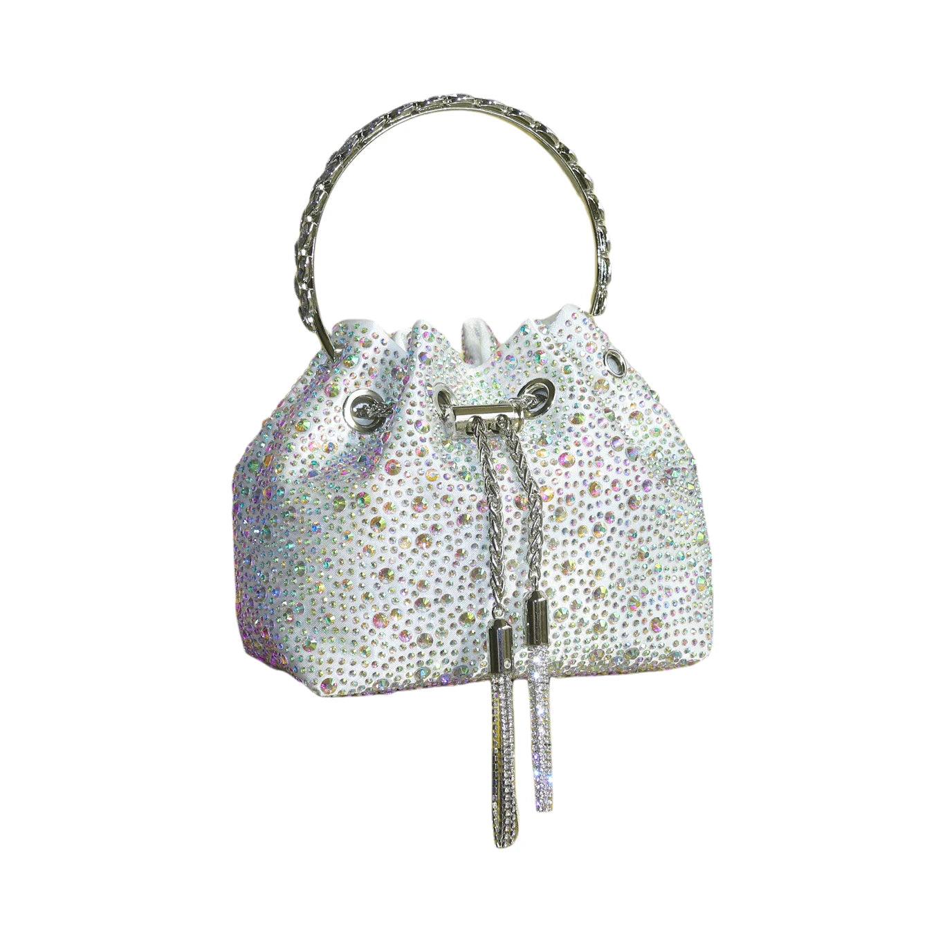 Crystal Handle Evening Clutch Bag