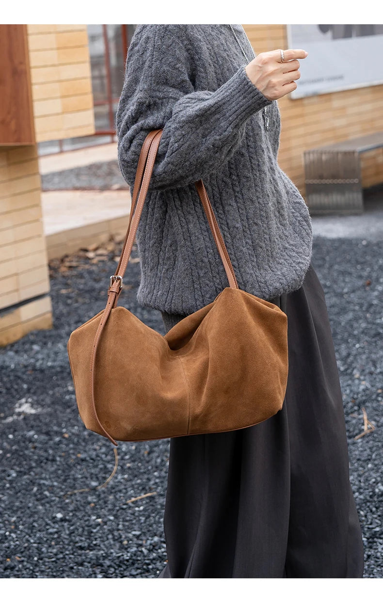 Genuine Leather Commuter Tote Bag