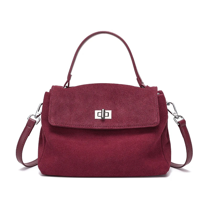 Natural Suede Leather Crossbody Bag