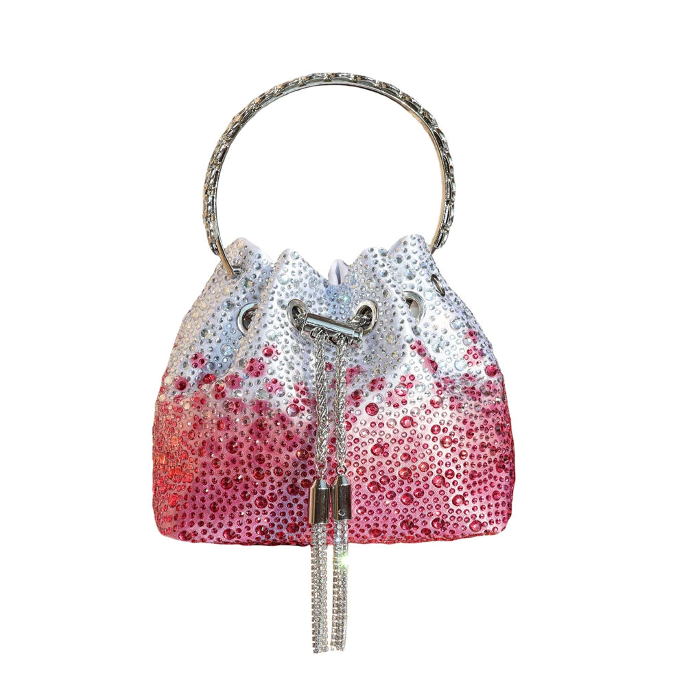 Crystal Handle Evening Clutch Bag