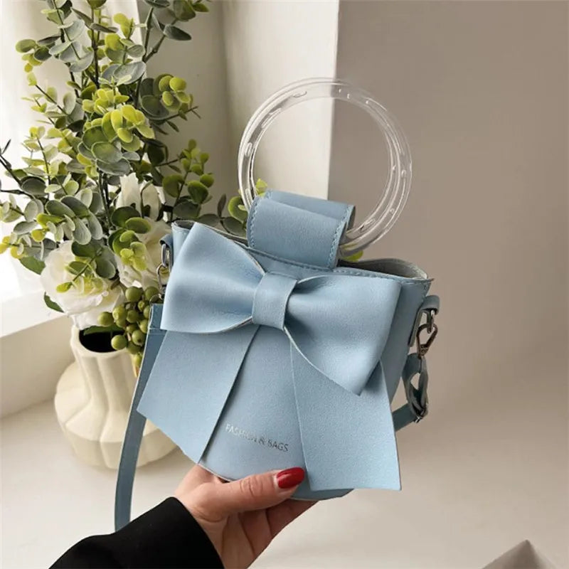 Bow Bucket Shoulder Crossbody Bag